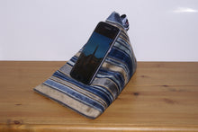 Dark Blue Stripe Techbed Mini iPhone X Samsung S9 S8 S7 S6 iPad Mini Kindle stand