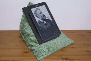 Green Techbed Kindle beanbag stand or iPad Pillow 