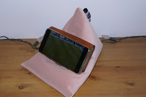 Powder Pink Velvet Techbed Mini phone pillow